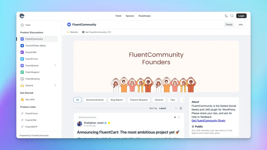 Fluent Community Demo example