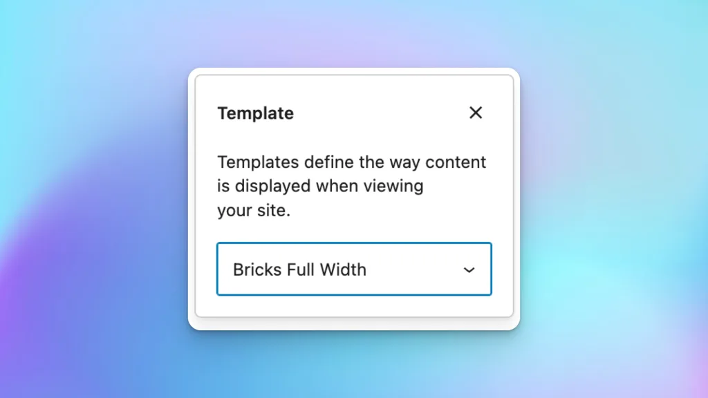 Bricks WordPress Native Page Templates