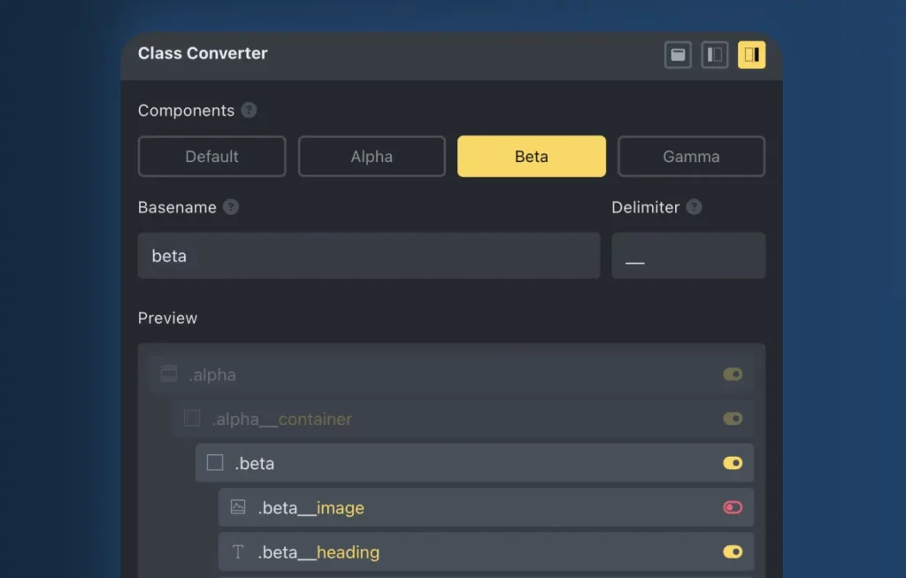 advanced themer class converter