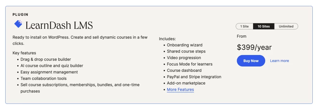 learndash pricing 10