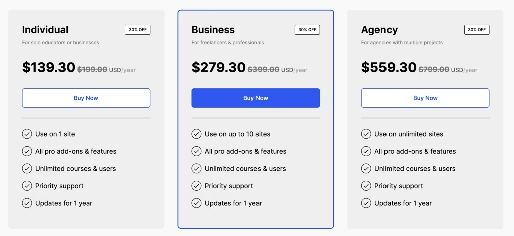 tutorlms pricing
