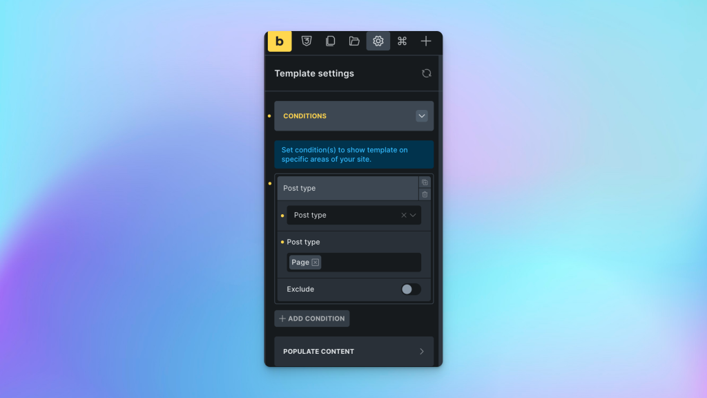 Bricks template conditions